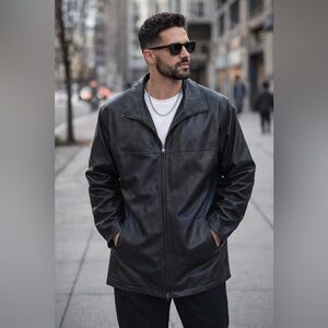 Danier Genuine Black Leather Jacket – XXL